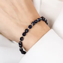 Noc Kairu - srebrna bransoletka na harmonię, uzdrawianie, spokój - Magiczna Noc