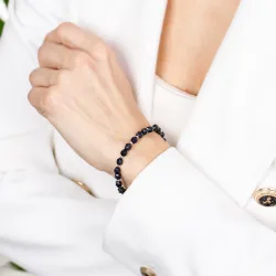 Noc Kairu, Hematyt - srebrna bransoletka na harmonię, uzdrowienie, spokój - Magiczna Noc