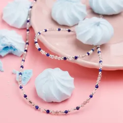 Komplet biżuterii srebro bransoletka i naszyjnik - Światło Spokoju