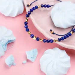 Lapis Lazuli, Hematyt - bransoletka na sznurku na zdrowie, intuicję, duchowość - Duchowe Przebudzenie