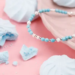 Turkus - srebrna bransoletka na zdrowie, ochronę, szczęście - Skarby Oceanu