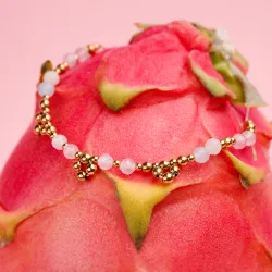 Morganit, Hematyt - bransoletka na sznurku na miłość, radość, harmonię - Pocałunek Miłości