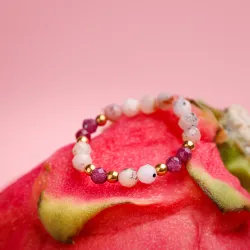 Rubin, Opal - pierścionek na miłość, spokój, uzdrowienie - Pocałunek Miłości