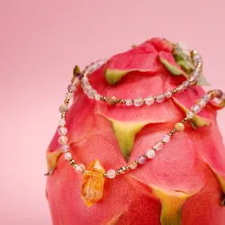 Komplet biżuterii srebro pozłacane bransoletka i naszyjnik - Ezoteryczna Elegancja