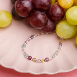 Fluoryt, Hematyt - srebrna bransoletka na kreatywność, koncentrację, intuicję - Oaza Szczęścia