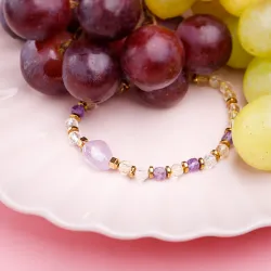 Cytryn, Ametyst, Hematyt - bransoletka na koncentrację, miłość, bogactwo - Symfonia Bogactwa