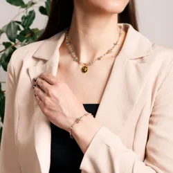 Labradoryt, Akwamaryn, Hematyt - bransoletka na odwagę, duchowość, kreatywność - Duchowe Przebudzenie