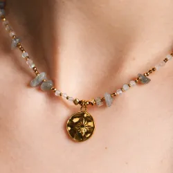 Komplet biżuterii stal chirurgiczna bransoletka i naszyjnik - Duchowe Przebudzenie