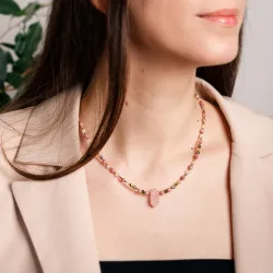 Komplet biżuterii srebro pozłacane bransoletka i naszyjnik - Ezoteryczna Elegancja