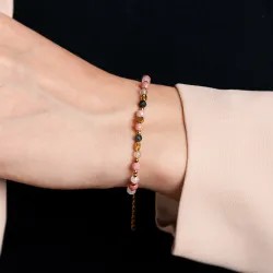 Komplet biżuterii srebro pozłacane bransoletka i naszyjnik - Miłość - Ezoteryczna Elegancja