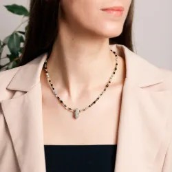 Komplet biżuterii srebro pozłacane bransoletka i naszyjnik - Kobieca Energia - Ezoteryczna Elegancja