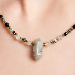 Komplet biżuterii srebro pozłacane bransoletka i naszyjnik - Ezoteryczna Elegancja