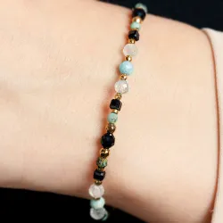 Komplet biżuterii srebro pozłacane bransoletka i naszyjnik - Ezoteryczna Elegancja