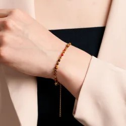 Komplet biżuterii srebro pozłacane bransoletka i naszyjnik - Odwaga - Ezoteryczna Elegancja