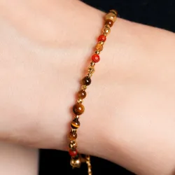 Komplet biżuterii srebro pozłacane bransoletka i naszyjnik - Ezoteryczna Elegancja