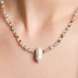 Komplet biżuterii srebro pozłacane bransoletka i naszyjnik - Ezoteryczna Elegancja