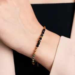 Komplet biżuterii srebro pozłacane bransoletka i naszyjnik - Ezoteryczna Elegancja