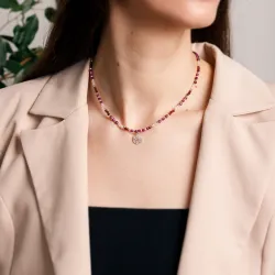 Komplet biżuterii srebro bransoletka i naszyjnik - Pocałunek Miłości