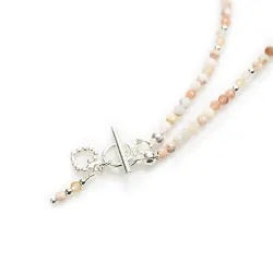 Opal, Cytryn - srebrny naszyjnik na kreatywność, harmonię, miłość - Pocałunek Miłości