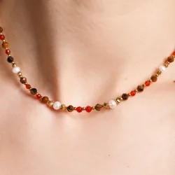 Komplet biżuterii Perła i Tygrysie Oko - Symfonia Bogactwa | Taliz