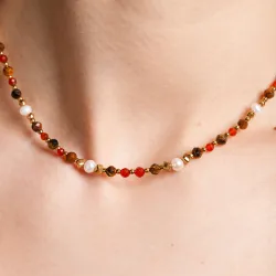 Komplet biżuterii srebro bransoletka i naszyjnik - Symfonia Bogactwa