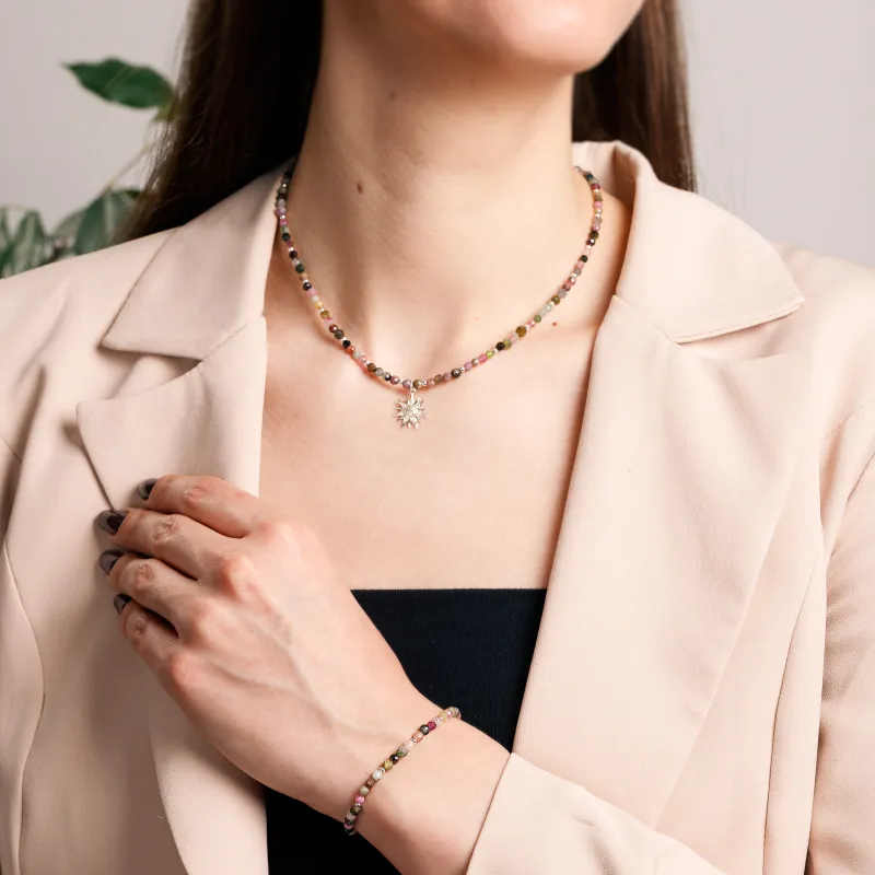 Komplet biżuterii srebro bransoletka i naszyjnik - Wewnętrzna Ochrona