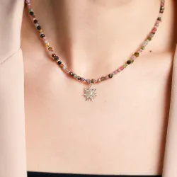 Komplet biżuterii srebro bransoletka i naszyjnik - Wewnętrzna Ochrona