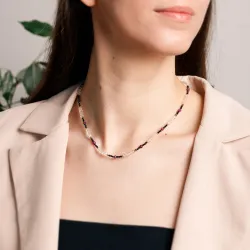 Komplet biżuterii srebro pozłacane bransoletka i naszyjnik - Pocałunek Miłości