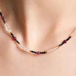 Komplet biżuterii srebro pozłacane bransoletka i naszyjnik - Pocałunek Miłości