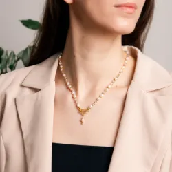 Komplet biżuterii srebro pozłacane bransoletka i naszyjnik - Skarby Oceanu