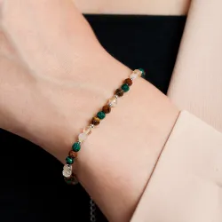 Komplet biżuterii srebro pozłacane bransoletka i naszyjnik - Symfonia Bogactwa