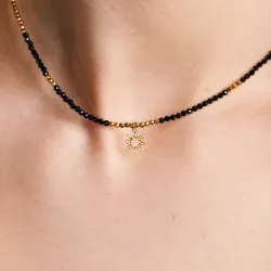 Komplet biżuterii srebro pozłacane naszyjnik, naszyjnik i naszyjnik - Plejady