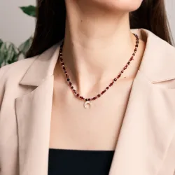 Komplet biżuterii srebro bransoletka i naszyjnik - Pocałunek Miłości