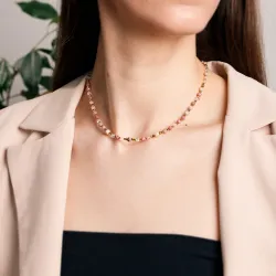 Komplet biżuterii srebro pozłacane bransoletka i naszyjnik - Pocałunek Miłości