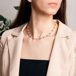 Komplet biżuterii srebro pozłacane bransoletka i naszyjnik - Pocałunek Miłości