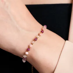 Komplet biżuterii srebro pozłacane bransoletka i naszyjnik - Pocałunek Miłości