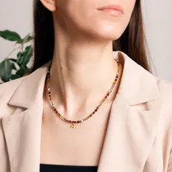 Granat, Kwarc dymny, Jaspis, Hematyt - naszyjnik na zdrowie, miłość, kreatywność - Andromeda