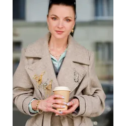 Granat, Perła, Hematyt - broszka na zdrowie, miłość, kreatywność - Noa