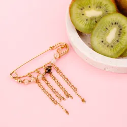 Cytryn, Tygrysie Oko, Hematyt - broszka na sukces, szczęście, bogactwo - Noa