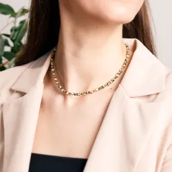 Jaspis, Hematyt - srebrny pozłacany naszyjnik na zdrowie, odwagę, spokój - Refleksja Zdrowia