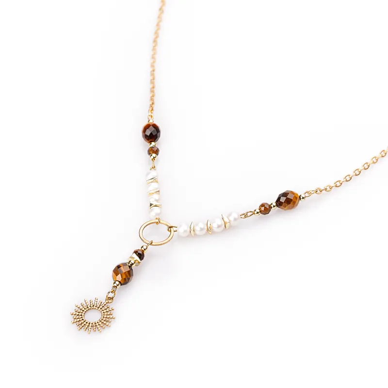 Perła, Tygrysie Oko, Hematyt - naszyjniki na harmonię, uzdrowienie, spokój - Noa