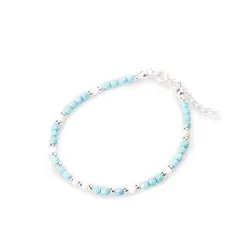 Turkus, Hematyt - srebrna bransoletka na zdrowie, ochronę, szczęście - Skarby Oceanu