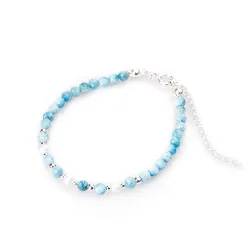 Perła, Apatyt - srebrna bransoletka na kreatywność, harmonię, uzdrowienie - Skarby Oceanu