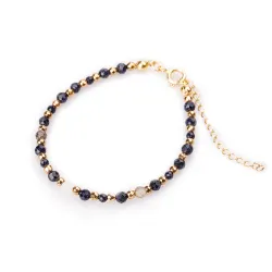 Noc Kairu, Kamień Księżycowy - srebrna pozłacana bransoletka na harmonię, uzdrowienie, spokój - Magiczna Noc