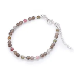 Kwarc Dymny, Turmalin - srebrna bransoletka na siłę, uzdrowienie, kreatywność - Wewnętrzna Ochrona