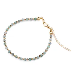 Szmaragd - srebrna pozłacana bransoletka na miłość, spokój, ochronę - Światło Spokoju