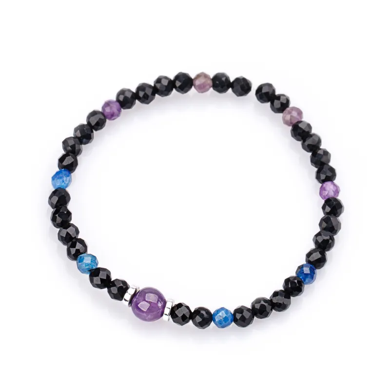 Onyks, Ametyst, Kyanit - bransoletka na koncentrację, miłość, sukces - Energia Sukcesu