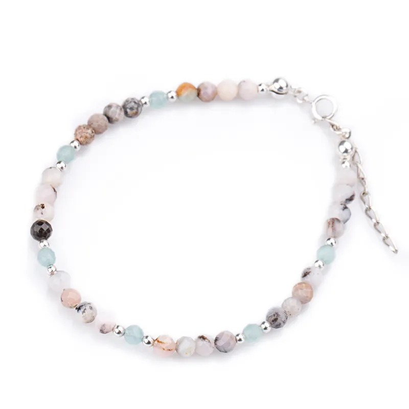 Kocie Oko, Opal, Hematyt - srebrna bransoletka na bogactwo, intuicję, sukces - Energia Sukcesu