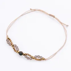 Kwarc Dymny, Turkus, Hematyt - bransoletka na sznurku na siłę, uzdrowienie, kreatywność - Duchowe Przebudzenie