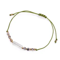 Opal, Kryształ Górski, Hematyt - bransoletka na sznurku na kreatywność, harmonię, miłość - Światło Spokoju